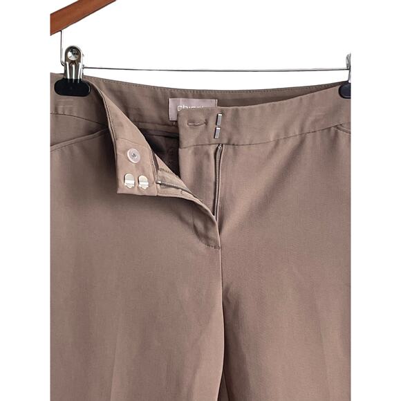 Chicos Pants Women SP Brown Straight Leg Zip Clasp Closure Pockets Lightweight - Picture 7 of 13